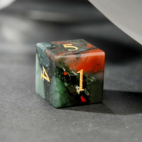 1 pièce de dés de jeu de rôle DND en hématite verte naturelle, faits à la main, polyédriques, en cristal, écologiques, de collection, pour jeux de société Dungeons & Dragons