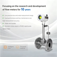 Helium Gas air Hydrogen vortex Flow Meter 4-20mA+24V Temperature and Pressure Compensation