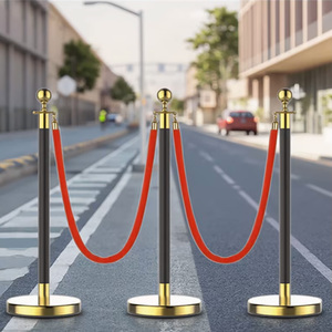 Trang trí đám cưới cung cấp hàng đợi dây rào cản thảm đỏ đen và vàng bài stanchions dây đỏ - Product Image 4