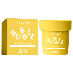 قناع طين للوجه عضوي مضاد للشيخوخة بالكركم وحمض BHA والماء الفوارة لتنظيف المسام وإزالة الرؤوس السوداء قناع فقاعي قابل للغسل - Product Image 6