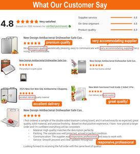 Nouvelles planches à découper à motif granulaire en acier inoxydable 304 double face ANTI-RAISSEMENT résistantes aux rayures pour la cuisine - Product Image 2