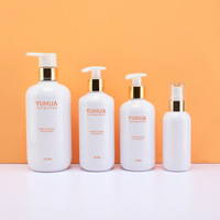 Flacon de lotion en PET blanc multi-tailles avec pompe dorée 120 250 300 500 ml pour salon et maison, pour lotion, shampoing et savon liquide pour les mains