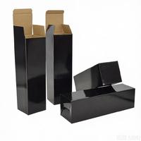 Boîtes cadeaux en carton ondulé noir rigide avec couvercles, pour tasses, bouteilles, cosmétiques, logo personnalisé, surface noire mate, emballage en papier