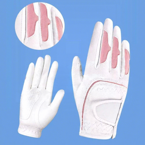 Gants de golf en cuir véritable anti-transpiration avec paume texturée, tissu respirant, imperméables, ajustement flexible pour usage professionnel - Product Image 5