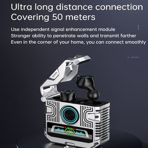 GQ-11 <span class=keywords><strong>Banque</strong></span> d'alimentation de haute qualité V5.5 Écouteurs Mecha 2024 Étanche Réduction de bruit Casque sans fil Petit accessoire pour téléphone portable - Product Image 4