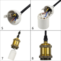 Supports de lampe DIY E27 Base d'ampoule Vintage Base d'ampoule à vis Base d'ampoule Aluminium Lumière AC110V 220V Socket Industrial Retro Pendant Lampholder