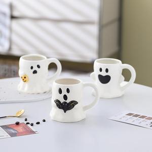Tasse en céramique d'Halloween Tasse citrouille fantôme mignonne Tasse à café effrayante réutilisable avec couvercle Tasse inspirée de la fantaisie d'Halloween - Product Image 3