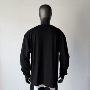 T-shirt pour <span class=keywords><strong>homme</strong></span> en coton et polyester personnalisé MT1673, séchage rapide, 240GSM, impression TG, t-shirt noir résistant au rétrécissement, manches longues - Product Image 3