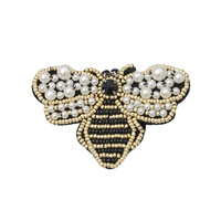 Nouveaux patchs en tissu brodés à la main avec des motifs d'éléphant, d'abeille et de crabe, décorations pour les coiffes, épingles créatives pour vêtements, chaussures, chapeaux, sacs
