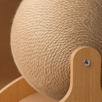 Chaise longue de luxe 3-en-1 en bois pour chat, mini chaise de plage avec griffoir, jouet, balle, hamac surélevé lavable, en carton
