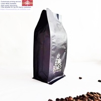 Pochette à fond carré personnalisable en papier biodégradable avec finition mate pour emballage individuel de café, thé, herbes détox