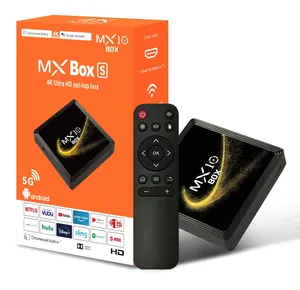 MX10 صندوق تلفاز ذكي 2.4G & 5.8مزدوج واي فاي BT مشغل وسائط اندرويد 10.0 شعور لعبة مساعد الصوت 3D فيلم 4K يوتيوب صندوق تلفاز