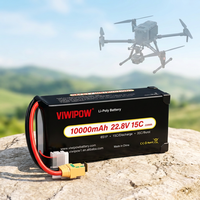 Baterai Lithium Polymer Daya Tinggi 15C 6S 22.8V 10000mAh untuk Drone Pertanian, Survei, Fotografi Udara, dan Drone FPV