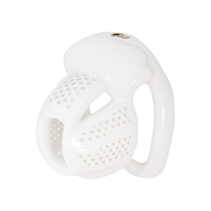 Jaula de Castidad de Plástico con Malla Hueca, Impresa en <span class=keywords><strong>3D</strong></span>, Ultraligera, Invisible, con Anillo de Arco para Restricción del Pene, Tallas S/M/L, Color Blanco y Naranja, con Llave - Product Image 2