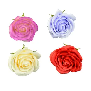 Atacado de alta qualidade sabão 5 camadas de rosa cabeças de flor artificial decorativo para presentes e decoração