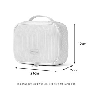 Portable Cosmetic <b>Storage</b> <b>Box</b> Large Capacity Travel Toiletry Bag Makeup Organizer Pink Light Blue <b>Beige</b> Gray Multipurpose - Product Image 4