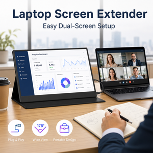 Moniteur portable FHD IPS de 15,6 pouces, extension d'écran USB C HDMI, deuxième écran pour <span class=keywords><strong>ordinateur</strong></span> portable, 16:10 60Hz, pour le travail, les jeux, les réunions - Product Image 1