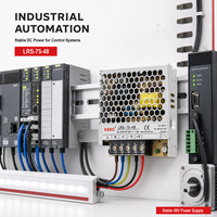 Alimentation à découpage 75W LRS-75 12V 24V 48V AC DC, adaptateur secteur industriel pour bande LED, caméra CCTV, prix usine OEM personnalisé