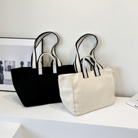 Bolsa Tote Estructurada de Diseño Minimalista, Algodón Grueso, Personalización de Marca, Impresión Serigráfica, Proveedor de Kits de Marketing Empresarial