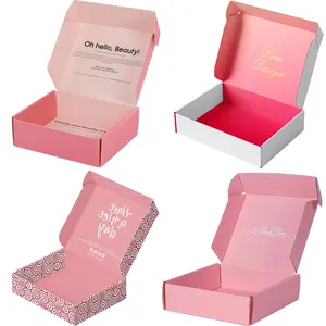 Luxury Mailer Box Fancy Pink Printed Other Colour Logo Shipping Packaging Boxes Mailing Boxes For Clothes