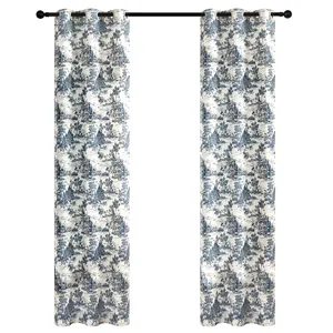 Tenda traslucida-primavera/estate blu di alta qualità adatta <span class=keywords><strong>per</strong></span> la stampa multicolore della <span class=keywords><strong>camera</strong></span> da letto principale della seconda <span class=keywords><strong>camera</strong></span> da letto del soggiorno - Product Image 1