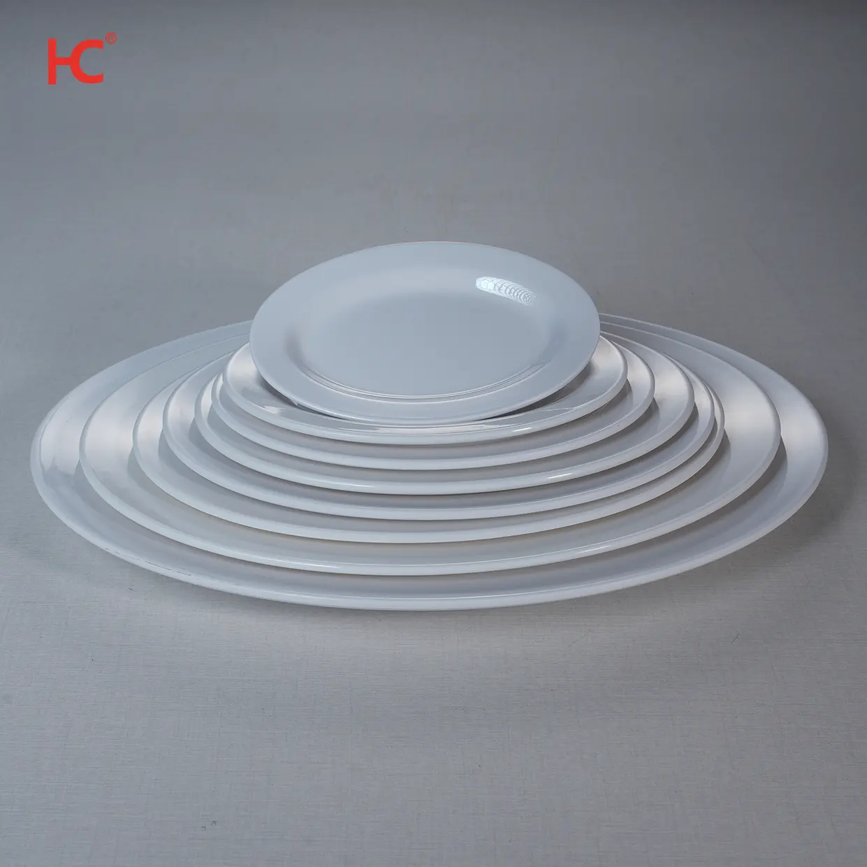 Customizable 8-Inch Melamine Oval Tray Dish Sustainable Fast Food Restaurant Cookware Modern Design Plastic Plates
