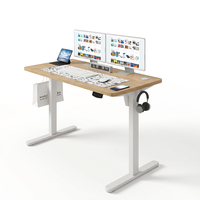 Bureau debout électrique avec plateau en deux parties 1200x300mm, hauteur réglable 740-1200mm, ergonomique, noir et blanc, pour bureau à domicile