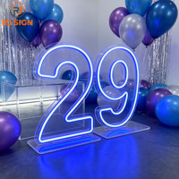 Chiffres lumineux LED personnalisés 4ft 5ft pour fournitures de fête d'anniversaire, enseigne néon RGB, lettres géantes lumineuses, décoration de mariage, signalétique