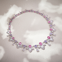 Laiton rose violet robe de soirée collier blanc Beimu zircone Sexy femmes accessoires de mode usine de bijoux