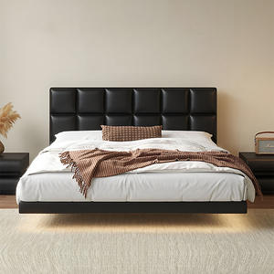 <span class=keywords><strong>Lit</strong></span> double <span class=keywords><strong>suspendu</strong></span> <span class=keywords><strong>de</strong></span> luxe Grand <span class=keywords><strong>lit</strong></span> moelleux moderne avec <span class=keywords><strong>chevet</strong></span> en cuir minimaliste pour chambre principale haut <span class=keywords><strong>de</strong></span> gamme - Product Image 2