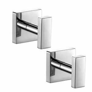 Gancio appendiabiti/asciugamani quadrato di lusso in acciaio inossidabile resistente, da parete, con capacità di 5-10 kg, per accappatoi e retroporta - Product Image 5