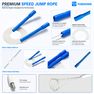 YUEDONG <span class=keywords><strong>Corda</strong></span> per Saltare Rivestita in PVC Anti-Groviglio per Allenamento Cardio, Brucia Grassi e Sviluppo Muscolare - Product Image 2