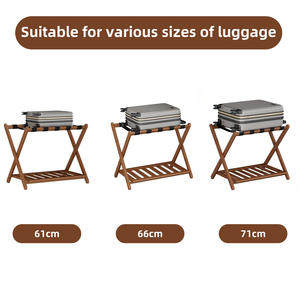 Étagère double en <span class=keywords><strong>bambou</strong></span> au-dessus pour ceinture en nylon en dessous pour la plateforme - Deux en un, rangement familial multifonctionnel, décorations - Product Image 4