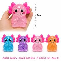 Aurora Axolotl Squishy Duduk TPR Maltose Slow Rebound Mainan Fidget Dekompresi Grosir Logo Kustom OEM Pereda Stres Sensorik