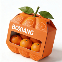 Creatieve 3D fruitvormige milieuvriendelijke golfkartonnen verpakking |   Op maat gemaakte oranje fruit- en groentegeschenkdoos