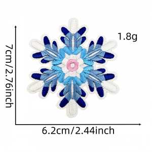 Grande collection de patchs brodés thermocollants bleus motif neige pour la décoration de vêtements, chapeaux et sacs - Product Image 3