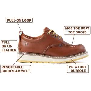 Chaussures de travail confortables pour hommes <span class=keywords><strong>DieHard</strong></span> 82994, en cuir pleine fleur de 4 pouces, à bout souple, à lacets, avec embout en mocassin et semelle antidérapante, pour l'industrie et l'usine - Product Image 6