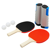 Ensemble de ping-pong portable avec filet rétractable, 2 raquettes et 3 balles pour le tennis de table, jouet de balle amusant pour l'intérieur et l'extérieur