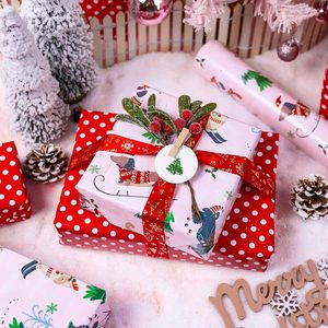 Burymento Christmas Wrapping Paper <b>Pink</b> Dog Design 17 Inch X 32.8 Ft Reversible Gift <b>Wrap</b> For Holiday Crafting - Product Image 4