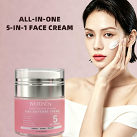 Crème Visage Blanchissante 5 en 1 Correcteur de Taches Sombres Vitamine C Niacinamide Collagène Anti-Âge Éclaircissant Soin de la Peau Crème Visage