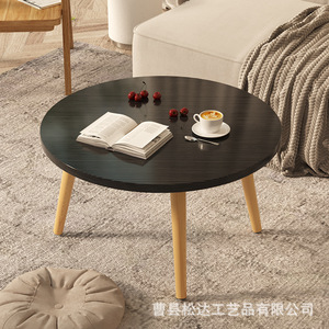 Mesa pequeña de madera, estilo minimalista moderno, adecuada para uso doméstico, dormitorio, alféizar de ventana, mesa redonda pequeña, apartamento pequeño - Product Image 2