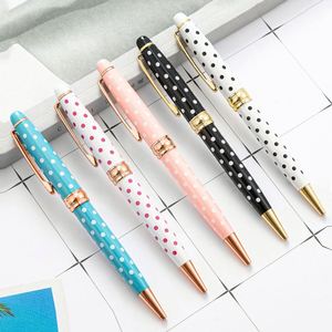 Wholesale 1.0Mm Multi-Color Cute Polka Dot Twist With Custom Logo Metal Ballpoint <b>Pen</b> - Product Image 1