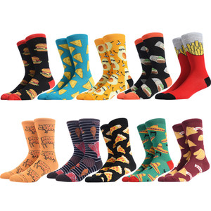 Calcetines de algodón al por mayor para hombre, calcetines de moda con etiqueta privada, divertidos y coloridos vestidos de <span class=keywords><strong>comida</strong></span>, calcetines de bambú Oem - Product Image 1