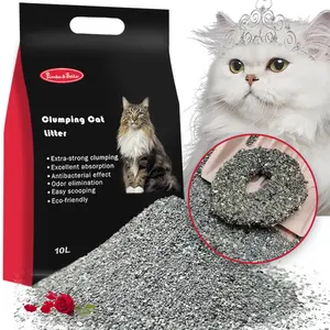 Arena Para Gatos De Bentonita Rota 10L yüksek emicilik 1.5-2.5mm düzensiz granül Bentonite kil kedi kumu kum CE ISO ile