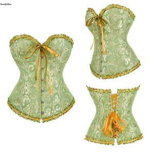 Plus Size Xxs-xxxxxxl Taillen trainings korsetts und Bustiers Blau Rosa Rot Grün Rüschen Overbust Korsett Top Victor ianos für Frauen - Product Image 4