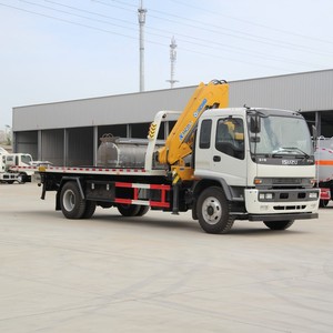 Isuzu FTR 4x2 <b>Flatbed</b> Wrecker <b>Truck</b> with 6 Ton Hydraulic Knuckle Boom Crane Slidebed Recovery <b>Truck</b> 4HK1 Engine - Product Image 2