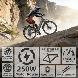 จักรยานไฟฟ้า OEM GOKEEP <span class=keywords><strong>EP26</strong></span> 7 สปีด ระบบกันสะเทือนคู่ พร้อมคันเร่งแบบปั่นช่วย ล้อ 26 นิ้ว จักรยานเสือภูเขาไฟฟ้าที่ดีที่สุดสำหรับการขับขี่ออฟโรด สำหรับผู้ใหญ่ - Product Image 4