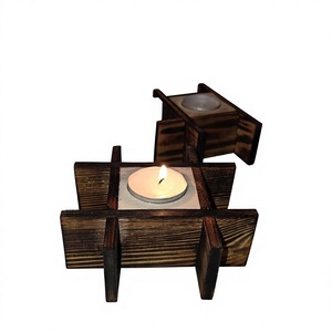 Rectangle Wooden Handmade <b>Christmas</b> <b>Tea</b> <b>Light</b> Candle Holder Durable Eco Friendly Home Decoration - Product Image 6