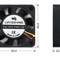 Ventilateur de refroidissement dédié Waveshare pour Raspberry Pi Compute Module 4, carte IO, réglage de la vitesse PWM, deux roulements à billes, 12V 4 broches, 9.25CFM