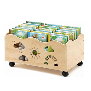 Étagère à livres mobile pour enfants avec roulettes, motif arc-<span class=keywords><strong>en</strong></span>-ciel, étagère à livres festonnée, boîte à jouets pour chambre d'enfant, fille ou garçon - Product Image 1